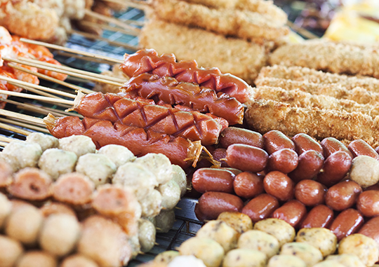 Thai street food, sausage, thai food, thailand