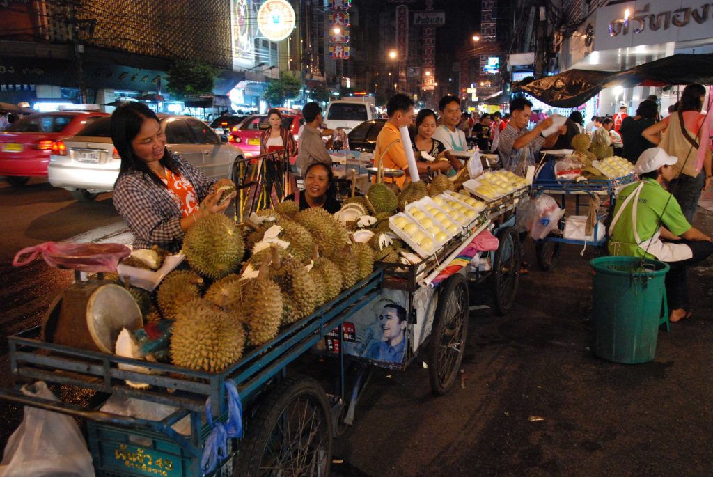 Delicious Durian being sold on the streets of Yaowarat.