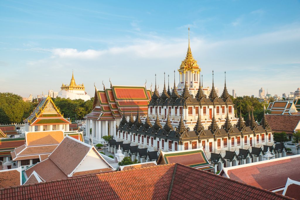 Metallic Castle and Golden Mount in Bangkok Old Town