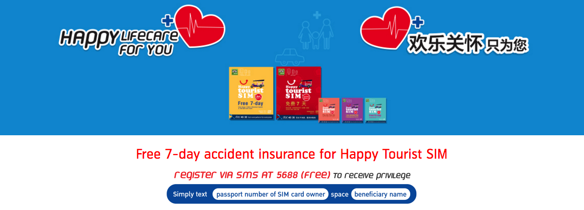 FREE 7-day insurance for everyone buying Happy Tourist SIM.
