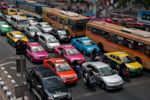 Thai taxi, taxi, bangkok, thailand, traffic