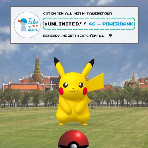 pokemon go in bangkok, pokemon go, bangkok, catching pokemon, pokemon in thailand, free wifi, roaming, power bank