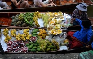 Floating market in Thailand
