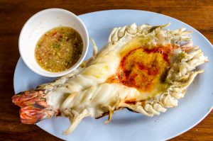 Ayutthaya's jumbo grilled river prawn