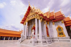 Temples on Thai coins: Wat Benchamabophit or the Marble Temple in Bangkok