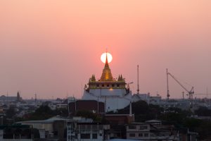 Temples on Thai coins: Wat Saket or the Golden Mount in Bangkok