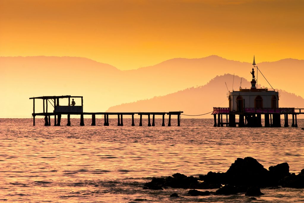 Sunset in Koh Phayam, one of the Andaman Sea islands in Thailand.