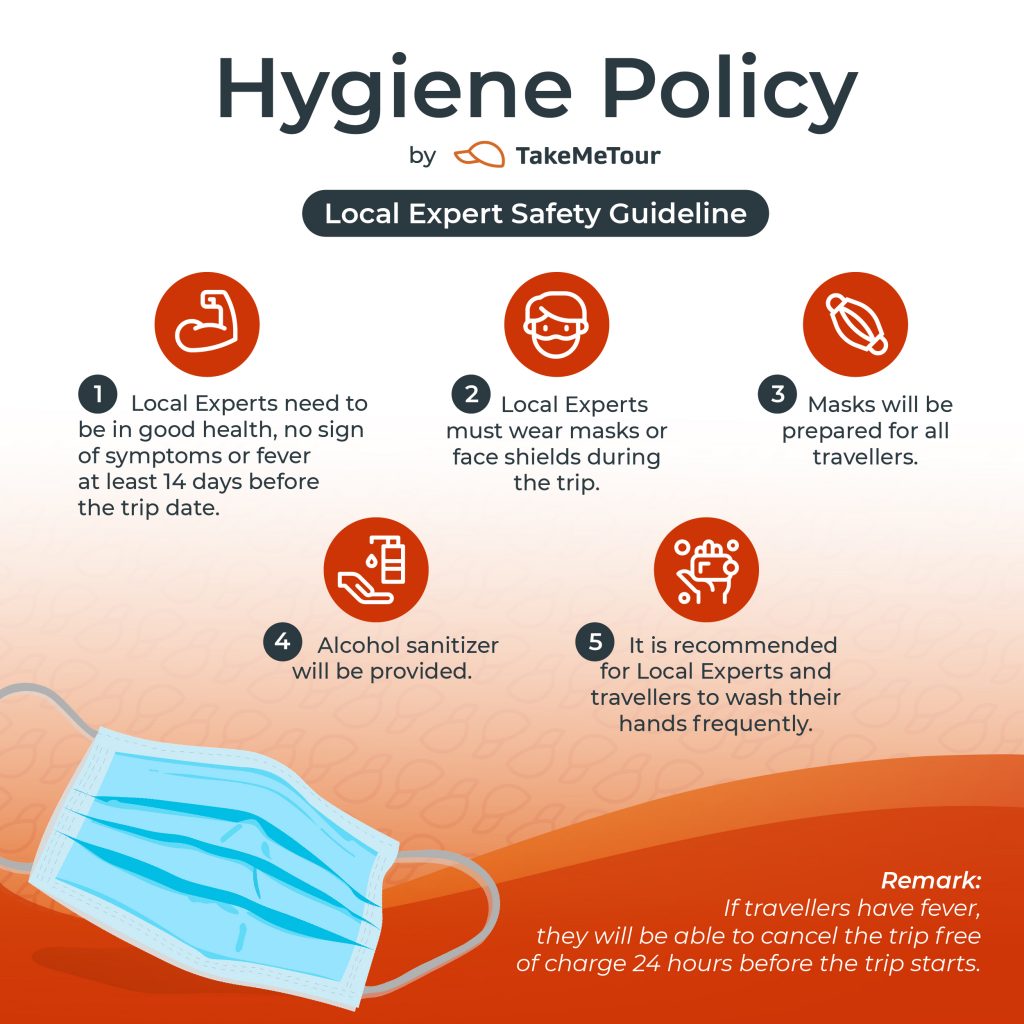 Hygiene Policy by TakeMeTour to travel and prevent Covid-19.